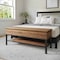 Flash Furniture Entryway Storage Bench with Lower Shelf Perfect for Entryway, Mudroom, or Bedroom in Rustic Oak ZG-075-OAK-GG - alternate 9